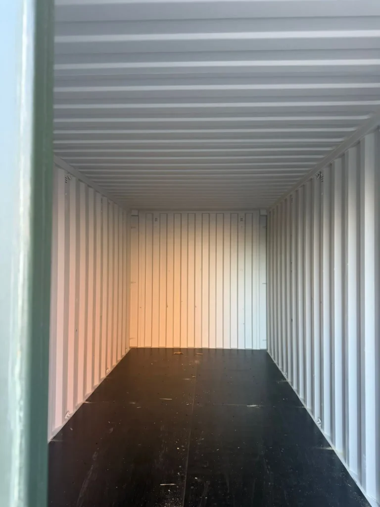 Clean empty interior of a steel container for short term storage in Manchester