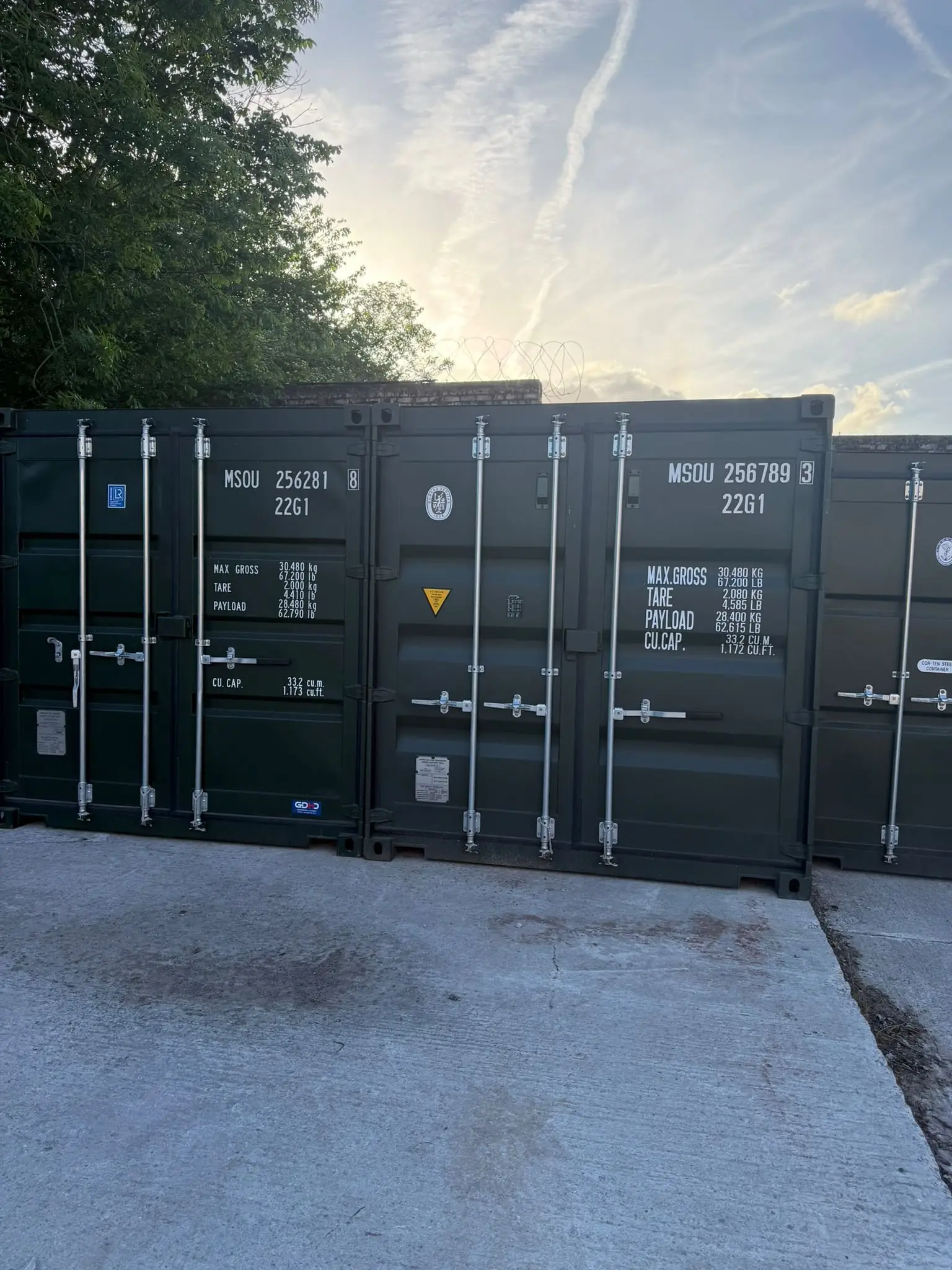 Open container doors at Swift Secure Salford ready for archive boxes