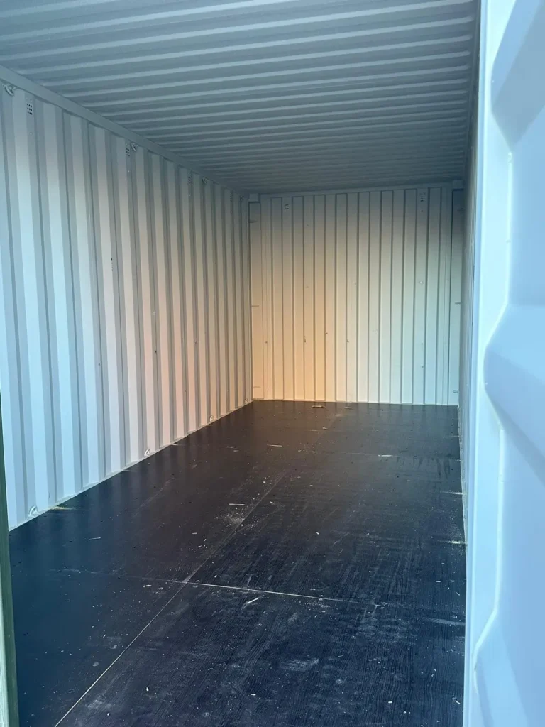 Clean interior of a secure storage container