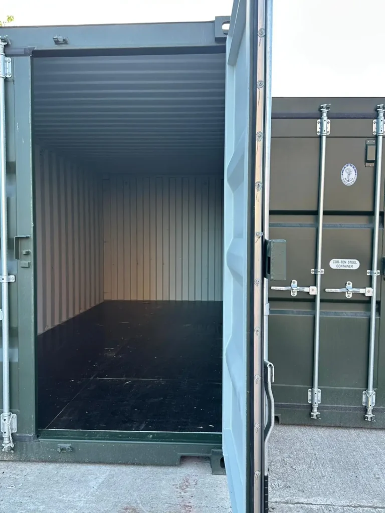 Open storage container doorway showing ventilation at Swift Secure Salford